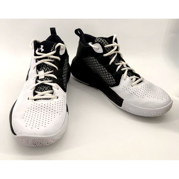 Under Armour Other - Under Armour Lockdown 5 Basketball Shoes Mens 10 White Black Athletic Shoes